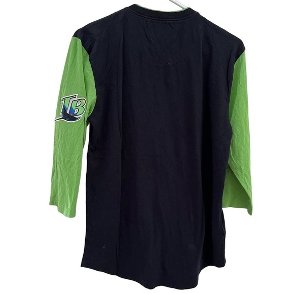 Mitchell & Ness Tampa Bay Devil Rays Cooperstown Collection Henley T Shirt Sz S - Picture 5 of 5